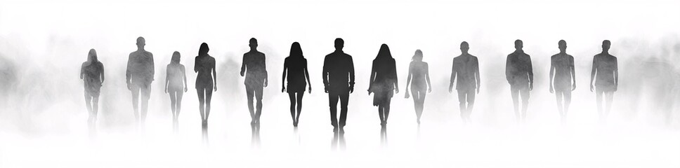 Colorful silhouettes of diverse people holding hands, Diversity Equity and Inclusion, modern company background