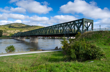 Danube bridge Mautern Stein Krems in Lower Austria - Kaiser Franz Joseph Bridge - Steel truss...