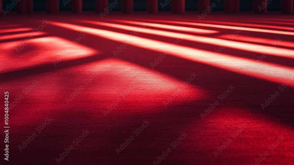 Poster red carpet with light and shadow patterns