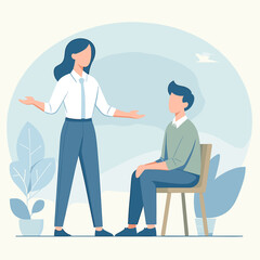 Giving Motivation Flat Vector Illustration Design