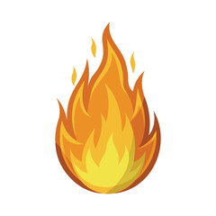 Bright Cartoon Fire Flame Illustration for Energy and Heat Concepts