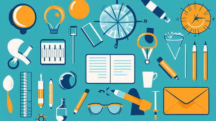 A collection of educational icons representing different learning methods and tools, ideal for teaching resources and educational platforms.