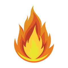 Bright Cartoon Fire Flame Illustration for Energy and Heat Concepts