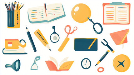 A collection of educational icons representing different learning methods and tools, ideal for teaching resources and educational platforms.
