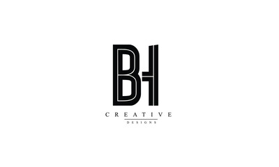 BH HB B H abstract vector logo monogram template