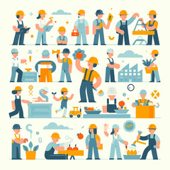 Harvesting Flat Vector Illustration Design