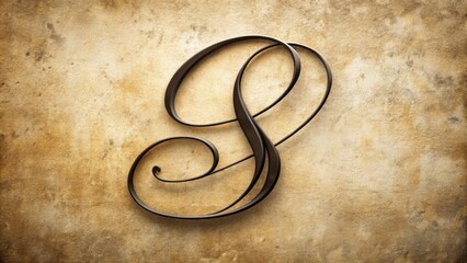 Elegant Capital Cursive Letter S in Modern Calligraphy Style on a Soft Textured Background