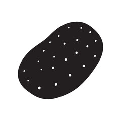 Potato Chip Vector Icon - Black Icon Isolated on White Background for Digital Print Files