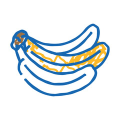 branch banana bunch doodle icon sketch vector. branch banana bunch sign. isolated symbol illustration