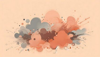 orange abstract watercolor paint splatter pastel background