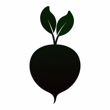 black radish with green leaves clip art preview
