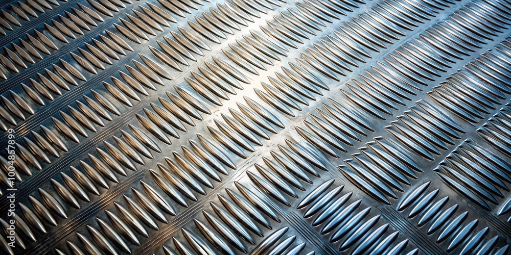 Poster grooved metal texture with shiny surface patterns for industrial design and background applications