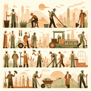 Laber Flat Vector Illustration Design