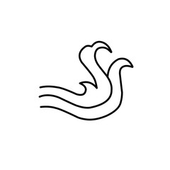 hand drawn oriental wave line