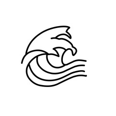 hand drawn oriental wave line