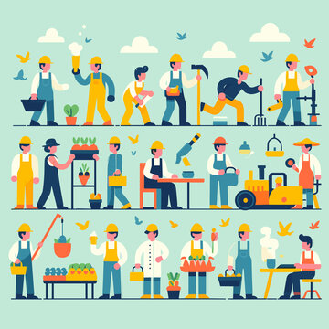 Laber Flat Vector Illustration Design