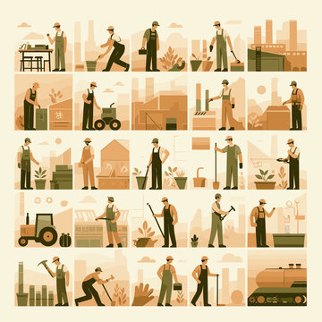 Laber Flat Vector Illustration Design