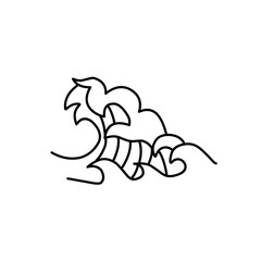 hand drawn oriental wave line