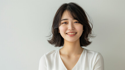 Fototapeta premium 笑顔の若い日本人女性