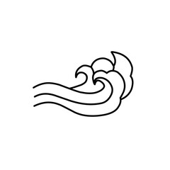 Fototapeta premium hand drawn oriental wave line