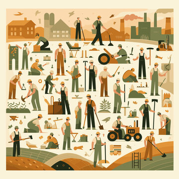 Laber Flat Vector Illustration Design