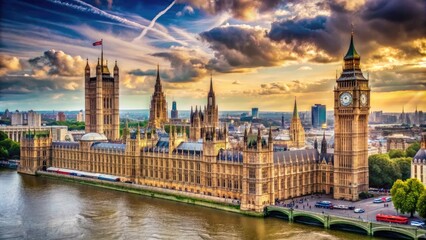 Iconic Clock Tower and Parliament Buildings: Captivating Views of Big Ben and the London Skyline