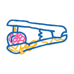 cherry pitting press doodle icon sketch vector. cherry pitting press sign. isolated symbol illustration