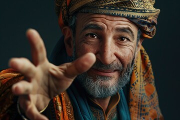 Obraz premium Arabic Man in Kandora Studio Portrait