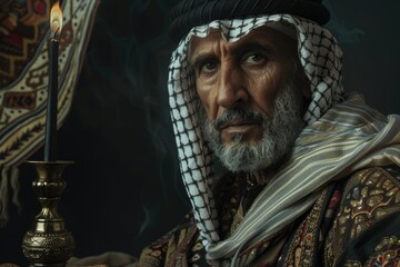 Obraz premium Arabic Man in Kandora Studio Portrait
