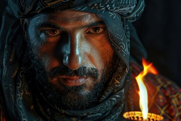 Arabic Man in Kandora Studio Portrait
