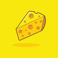 Cheese Vector Icon Illustration.