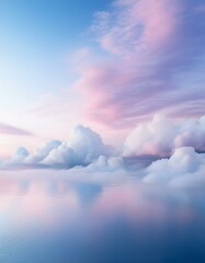 Pink and blue sky with clouds