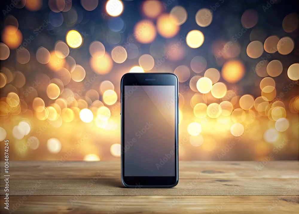 Poster modern mobile device mockup on minimalistic background for creative display and design purposes