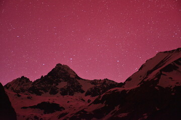 Nordlicht, Polarlicht, Großglockner, Aurora Borealis, Österreich, Himmel, Nacht, Leuchterscheinung, Stickstoff, Sauerstoff, Atome, Erde, Nordhalbkugel, Atmosphäre, Hochatmosphäre, leuchten, selten, ra