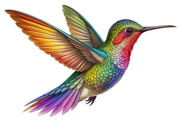 Fototapeta premium Realistic Hummingbird Outline for Nature Illustrations, Tattoos, and Artistic Designs in Vector Format