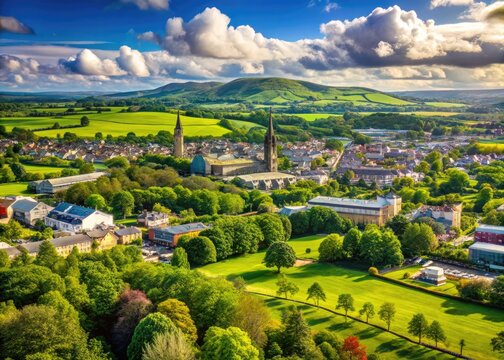 Scenic View of Ballymena in County Antrim, Northern Ireland with Lush Green Landscapes and History