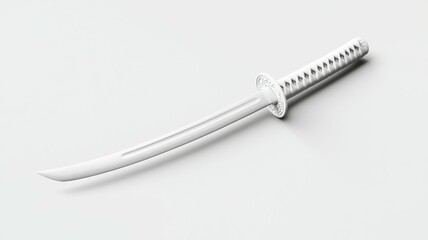 A white sword with a black handle