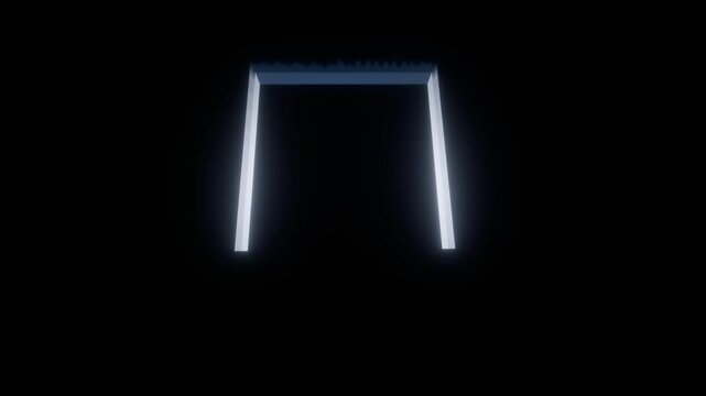 leading in darkness, mental health and depression concept, war bunker seeking shelter from nuclear fallout concept, abstract stairway in darkness glowing with light