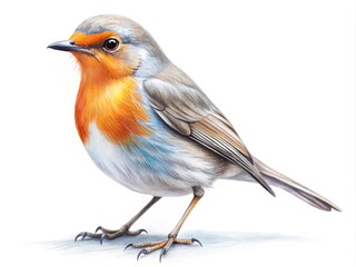 Fototapeta premium Simple Hand-Drawn Bird Illustration on White Background Ideal for Nature and Art Projects