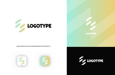 Bold diagonal stripes creating geometric shapes letter S logo for technology, finance, banking, cryptocurrency, corporate branding, architecture, construction, real estate. Vector illustration