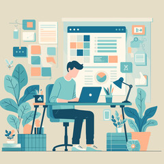 Software Engineer Flat Vector Illustration Design