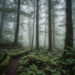 Obraz premium Foggy Forest