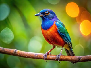 Fototapeta premium Stunning Gompou Bird Perched on a Branch in Natural Habitat with Vibrant Colors and Details