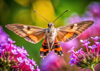 Stunning Hummingbird Hawk Moth in Natural Habitat Captured for Sale in High-Quality Stock Image
