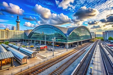 Stunning Panorama of Berlin Hauptbahnhof, the Largest Train Station in Europe with Modern Architecture