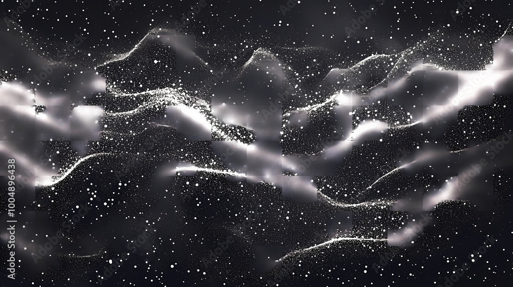 Wall mural a pointillist artwork of a starry night sky, with thousands of tiny dots of light creating a texture