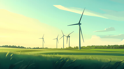 wind turbines in the field