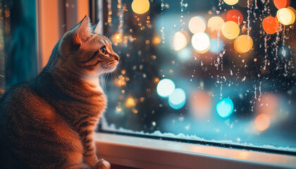 cat-sitting-windowsill-snow-view