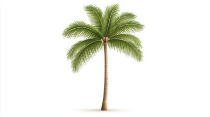 Obraz premium A palm tree is standing tall and green on a white background