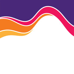 Abstract colorful wavy lines blank square background